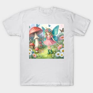 Enchanting Fairy by the Mushroom House T-Shirt